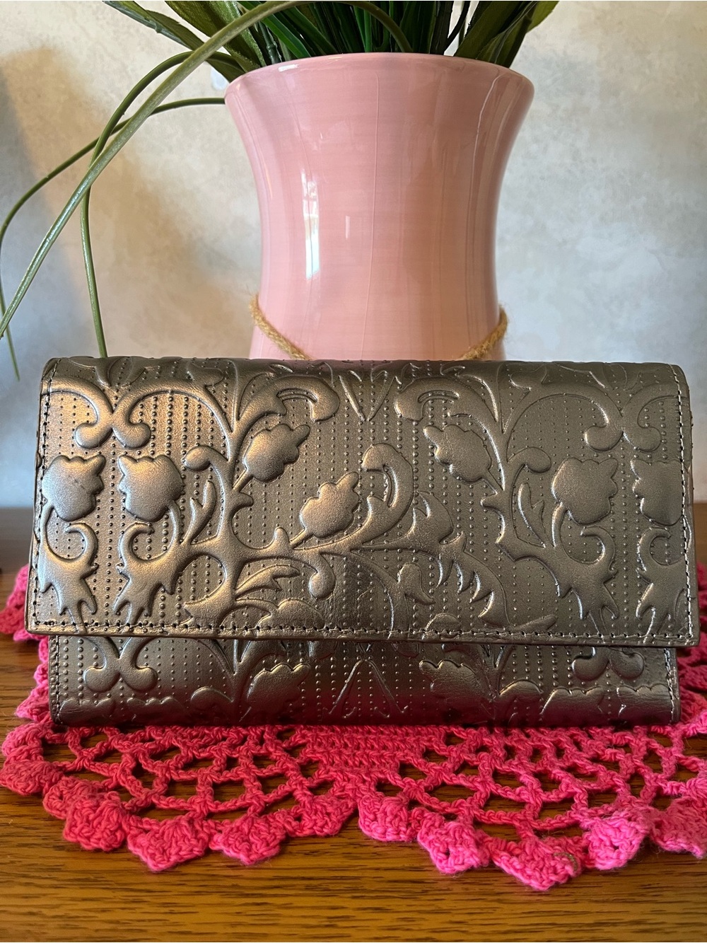 Patricia Nash metallic Italian leather Wallet